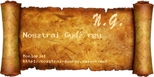 Nosztrai György névjegykártya